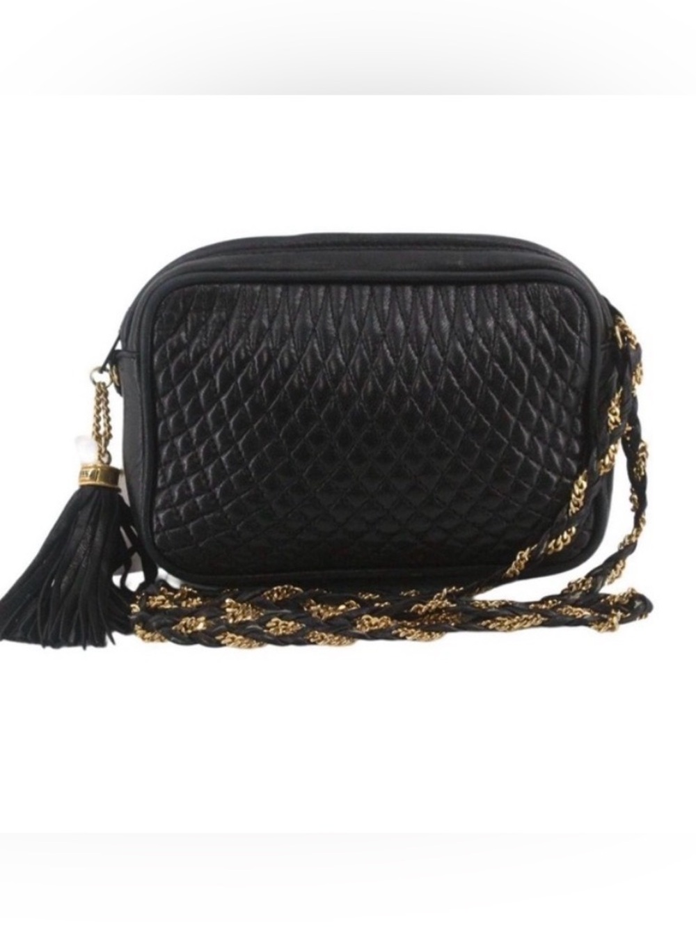 ✨Live Show Listing✨ Bally Black Quilted Leather Crossbody with Gold Chain w/ COA